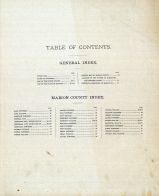 Table of Contents, Marion County 1892